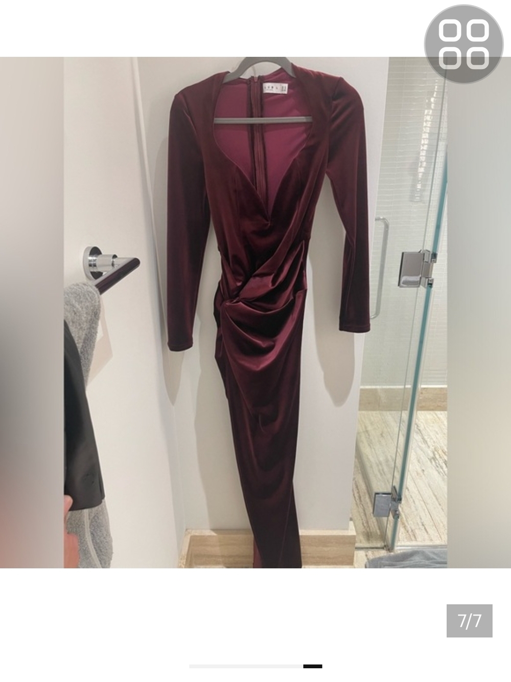 Club L London Deep Plum Velvet Long-Slit Evening Gown - Picture 4 of 4